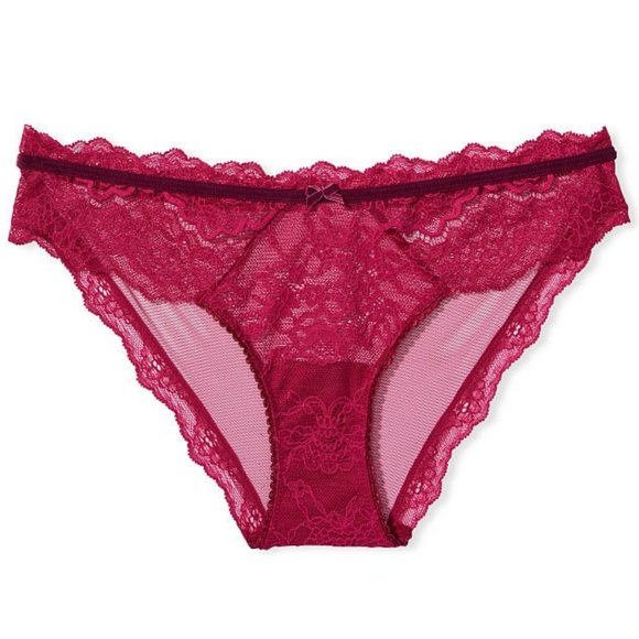 Victoria’s Secret Lace Velvet Bow Cheekini Panty L Large - Picture 2 of 5